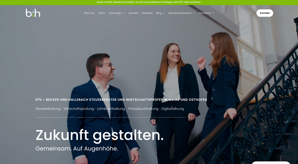 Homepage Screenshot des Partners
